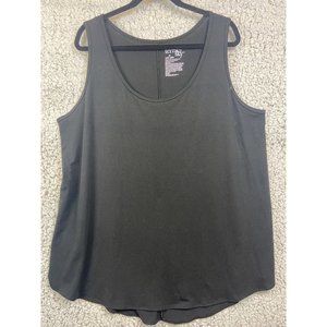 Terra & Sky black tank top sleeveless round neck stretch knit women's size 1XL